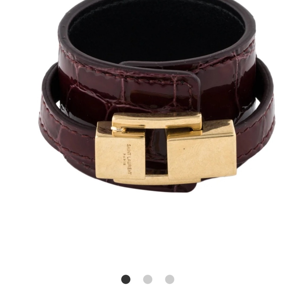 Saint Laurent Deep Burgundy Bracelet with Gold Clasp
